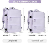 Purple Travel Backpack Cabin Bag with Dry Wet Sorting, 42 x 30 x 20 cm V1188-MS-325-0354