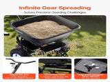 Lawn Spreader, 100LBS Capacity, Walk-Behind Push Spreader, 0-9.8ft Spreading Width, 13 in All V952-TCSBJ100LBSPEB08E001V0