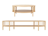 Artiss TV Unit & Coffee Table Set Storage Shelf Pine FUR-Z-TV-COF-WD