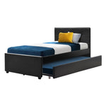 Artiss Bed Frame King Single Size Trundle Daybed Black BFRAME-H-TRUN-KS-BK-ABC