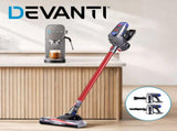 Devanti K7 Cordless Stick Vacuum Cleaner plus Coffee Maker Machine Espresso VAC-K7-RD-CM-03-SS