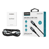CHOETECH XCC-1042 Gen3.0 USB4.0 with 8K @ 60hz Video & Audio 240W USB-C to C Braided Cable 2M V28-ELECHOXCC1042