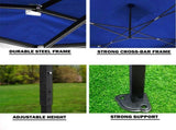 3x3m Pop Up Gazebo Outdoor Tent Folding Marquee Party Camping Market Canopy w/ Side Wall - blue V610-GAR-3X3-SI-BL