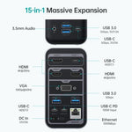 Choetech HUB-M21 15-in-1 USB C Docking Station V28-ELECHOHUBM21