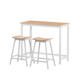 Artiss Bar Table and Stools Set Dining Desk Solid Wood Kitchen Chairs Cafe Pub FUR-S-BAR-TAB-CHR-SET-WD