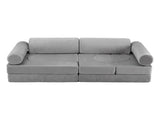 Keezi 12PCS Modular Kids Sofa Play Couch Foam Set with Removable Washable Cover Grey Playroom KID-SOFA-COMP-GY