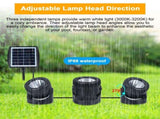 Three Heads Solar Pond Light Underwater Spotlights Waterproof Outdoor Decorative Lamp Submarine V1294-YM0901-L6868
