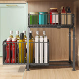 CARLA HOME 2-Tier Under Sink Organizer with Sliding Drawers & Height Adjustable for Kitchen Bathroom V178-36395