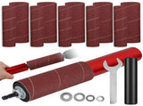 Drum Sander Set,Rubber Sanding Drum Spindle Sander Adapter, with 120 Grit Sandpaper Drum, Sanding V1369-AZ3-W-08339