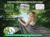 4 Piece Hotel Bamboo Cooling Sheet Set -Ultra Soft 2000TC Breathable Bed Sheets Set with 37 V1317-HB-ZXW9-AUQ-4JT-HUI