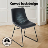 Artiss 4x Dining Chairs Retro PU Leather Kitchen Lounge Cafe Accent Chair Black UPHO-C-DIN-2503-BKX4