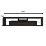Modern TV Cabinet Living Room Furniture 200cm Black V195-TS052-200-BK