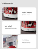 Portable Christmas LED Lantern - Dimmable, 3 Color Temps, 5200mAh Battery & Memory Function V888-ELOSUNG35805