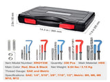 Helicoil Thread Repair Kit, 338-Piece SAE and Metric Rethreading Tool Kit, M5, M6, M8, M10, M12, V952-LWXLBGYZ338P3OJ45V0