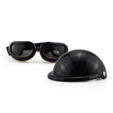 Size S Black Pet Helmet & Goggles Set - Adjustable Safety Gear for Dogs, UV Protection, Durable ABS V888-ELOSUNG17328