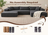 Artiss Modular Sectional Sofa Bed U-Shape 4-Seater Couch Chaise Ottoman Corduroy SB-C-CDF-L-GY-AB