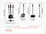 Fireplace Tool Set, 4 PCS Fire Tool Set and Holder with Three-Prong Stand, Ash Shovel, Brush, Fire V952-BLGJTJ4JTSZGOB6QI001V0