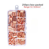 GT250pcs Copper Tube Terminals, Connecting Tubes, Wiring Terminals, Pliers Set V1107-145-69449