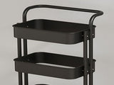 3 Tier Rolling Cart Minimalist Style Sturdy Carbon Steel Mobile Utility Cart for Kitchen Bathroom V1294-YM0901-3117240234911