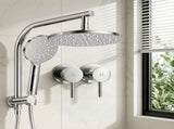 Cefito 9'' Rain Shower Head Set Handheld Round High Pressure Twins Tap Chrome SHOWER-A1-RO-9-SI-TAP-RO