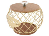 Coffee Capsule Holder Fruit Shaped Stylish Coffee Pod Storage with Wooden Base Lid Home Decor Gold V1294-YM0901-3118240263311