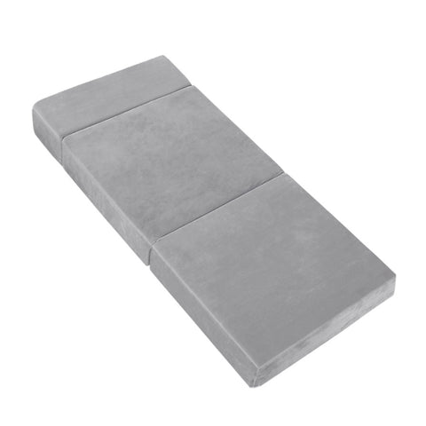 Giselle Bedding Foldable Mattress Folding Foam Bed Mat Light Grey FOAM-MFM-CU01-VEL-LI-GY