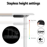 Artiss Standing Desk Motorised Electric Dual Motor Splice White Pine 120CM HASD-B-M10-WHDF-NWDB-120