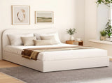 Artiss Bed Frame Double Size Boucle DARA BFRAME-H-DARA-D-WH-ABC