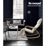 Artiss Rocking Armchair Footrest Nursing Beige Afton ARMCHAIR-10-BEIGE