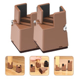 Bed and Table Risers, Light Brown, Instant Height Increase, and Reliable, 6Pcs V1366-AZ2-W-13524