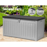 Gardeon Outdoor Storage Box 190L Container Lockable Garden Bench Tool Shed Black OSB-S190-BK