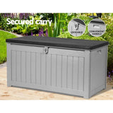 Gardeon Outdoor Storage Box 190L Container Lockable Garden Bench Tool Shed Black OSB-S190-BK