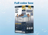 Bestway 305CM Swimming Pools Steel Above Ground Round Backyard Pool Set White BW-POOL-R-305-56407