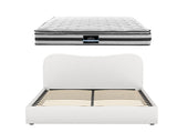 Giselle 21cm Bonnell Pillow Top Mattress Artiss Double Boucle Bed Frame Set MABF-0754-DARA-D