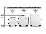 Wanderlite 3Set 20-24-28 Inch with TSA Lock Spinner Travel Suitcase Carry On Hard Shell LUG-ABS-AJ-3SET-WH