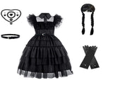 Girl's dress cosplay Wednesday Brigitte princess dress lace details puff sleeves children Wednesday V1237-ZY-203-3513