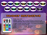 Halloween Bats Wall Decor, 48Pcs 3D Bat Stickers, 12Pcs Remote Control LED Night Lights with 13 V1366-AZ2-W-24832