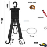 10 Pcs Baseball Softball Gear Hanger 3 in 1 Organizer Bat Holder with Glove Clip and Helmet Hook for V1192-AZ-W-5456