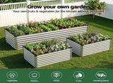 Green Fingers Raised Garden Bed 2 in 1 Modular Galvanised Planter Box Rust Resistant 240x80x60cm GB-REC-2408060-SL