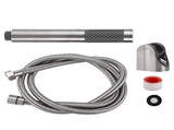3Pcs/Set Stainless Steel Hand Shower Brushed Round Single Shower Head with Hose Fixed Holder V1294-YM0714-3112210093011