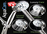 AquaCare High Pressure 8-mode Handheld Shower Head - Anti-clog Nozzles, Built-in Power Wash to Clean V1258-DP02-WO-683