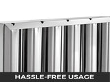 Pack of 6 Hood Filters 19.5W x 15.5H Inch, 430 Stainless Steel 5 Grooves Commercial Hood Filters, V952-YSFLQ6PCS5C20X16YV0