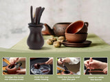 Chinese Gongfu Wooden Tea Ceremony Utensil Tools Set, 6PCS Kungfu Set Asian Teaware Kit for V1259-DP01-A-707