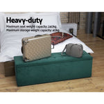 Artiss Storage Ottoman Blanket Box 140cm Velvet Green OTM-L140-VEL-GN-AB