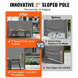 Retractable Side Awning, 160X300m Aluminum Outdoor Privacy Screen, 280g Polyester Water-proof V952-ZYPF160X300CMGY01V0