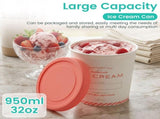 2Pcs 32oz Ice Cream Containers, Sealed Fresh Keeping Against Flavor Mixing, for Homemade Ice Cream V1369-AZ3-W-12092