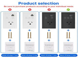 2.4GHz WiFi Wall Touch Light Switch with Type-C USB Power Outlet Neutral Wire Required 2 Way Control V1294-YM0901-HS7880BUS-2