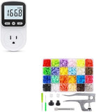Upgraded Watt Meter Power Meter Plug Home Energy Monitor Snap Button Kit with Snaps Pliers, 240 V1258-DP02-C-949