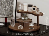 Three-tier Rotating Cosmetic Organizer, Wooden Bathroom Vanity Storage Rack, Suitable for Skincare V1102-SCZWJ002