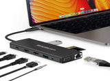 Simplecom CHN612 USB-C 12-in-1 Multiport Docking Station Dual HDMI VGA Triple Display Gigabit LAN V28-CHN612